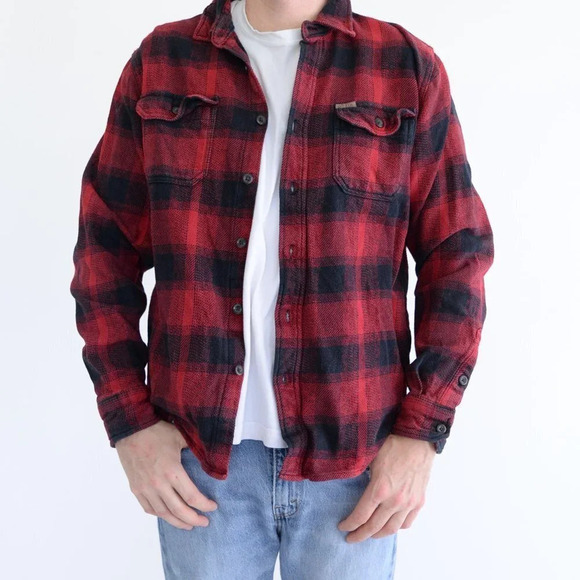 Orvis Red Black Checker Button Up Shirt -  Medium - Picture 3 of 15